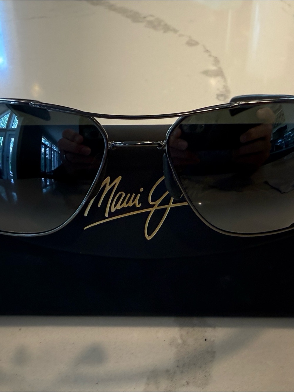 Maui Jim Black Metal Temple Sunglasses